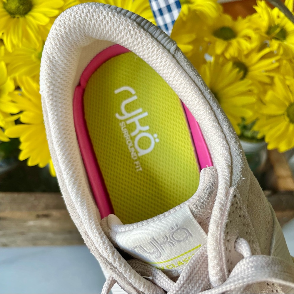 Ryka•NWOB•8•Suede Viv Classic Sneakers•Sand Beige•Lace-Up Closure•Padded Collar🌼 - Picture 12 of 16